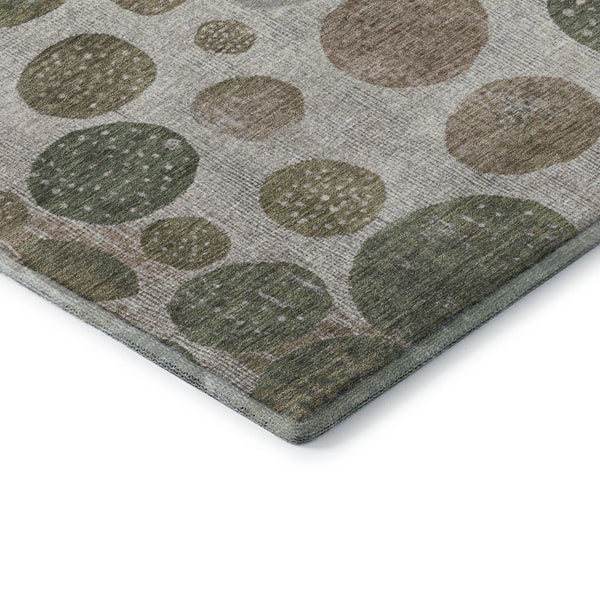 HomeRoots 8' X 10' Taupe Beige & Ivory Geometric Washable Area Rug - UV Protected, Stain Resistant & Stylish 709250