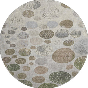HomeRoots 8' X 10' Taupe Beige & Ivory Geometric Washable Area Rug - UV Protected, Stain Resistant & Stylish 709250