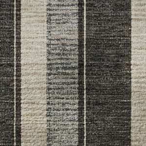HomeRoots 8' X 10' Washable Black, Ivory & Gray Striped Area Rug with UV Protection for Busy Homes & Pets 709262