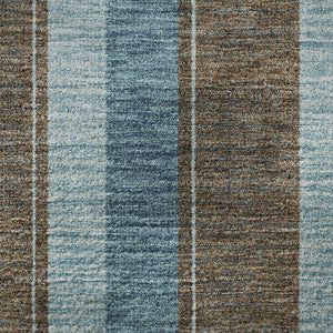 HomeRoots 8' X 10' Washable Teal & Brown Striped Area Rug with UV Protection for Stylish, Durable Spaces 709280
