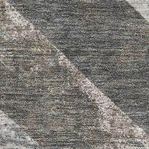 HomeRoots 5' Modern Geometric Washable Area Rug in Brown, Gray & Ivory with UV Protection for Durability 709284