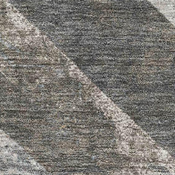 HomeRoots 5' Modern Geometric Washable Area Rug in Brown, Gray & Ivory with UV Protection for Durability 709284