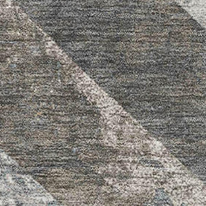 HomeRoots 8' Brown Gray Ivory Geometric Washable Round Rug - Durable, UV Protected, Perfect for High Traffic Areas 709285