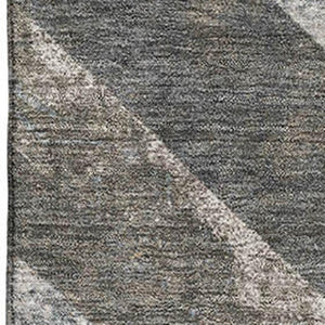 HomeRoots 9' X 12' Modern Geometric Washable Area Rug in Brown, Gray & Ivory with UV Protection & Non-Slip Backing 709287
