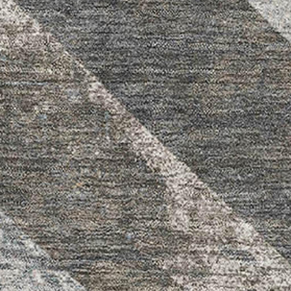 HomeRoots 10' X 14' Stylish Brown Gray Ivory Geometric Area Rug - Washable, UV Protected, Stain Resistant Design 709288