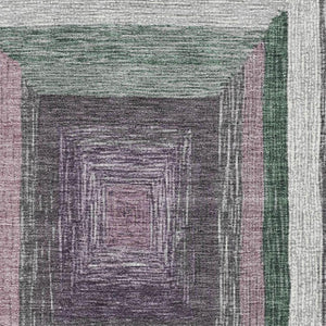 HomeRoots 5' X 8' Blush Ivory Charcoal Geometric Area Rug - Washable, UV Protected, Stain Resistant Style! 709320