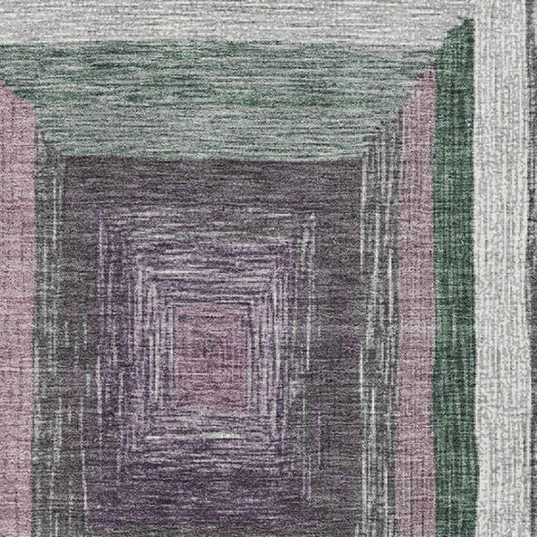 HomeRoots 5' X 8' Blush Ivory Charcoal Geometric Area Rug - Washable, UV Protected, Stain Resistant Style! 709320
