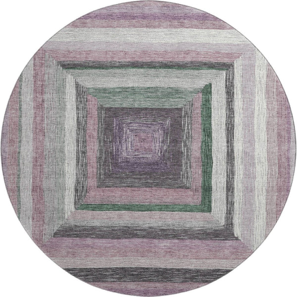 HomeRoots 8' X 10' Stylish Blush Ivory Charcoal Geometric Area Rug - Washable, UV Protected, Family-Friendly! 709322