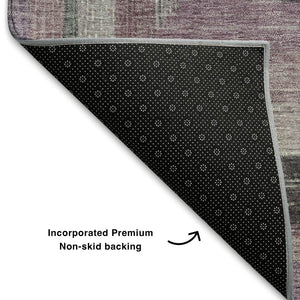 HomeRoots 8' X 10' Stylish Blush Ivory Charcoal Geometric Area Rug - Washable, UV Protected, Family-Friendly! 709322