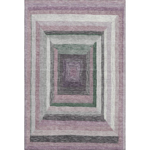 HomeRoots 9' X 12' Blush Ivory Charcoal Geometric Area Rug - Washable, UV Protected, Ideal for High-Traffic Spaces 709323