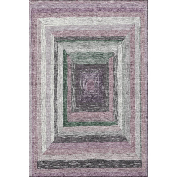 HomeRoots 10' X 14' Blush Ivory Charcoal Geometric Area Rug – Washable, UV-Protected, Perfect for Families! 709324