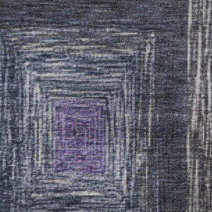 HomeRoots 8' X 10' Stylish Lavender & Ivory Geometric Area Rug - Washable, UV Protected, Perfect for Families! 709346