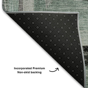 HomeRoots 10' Washable Pale Aqua, Ivory & Gray Geometric Area Rug with UV Protection for Home & Outdoor Use 709354