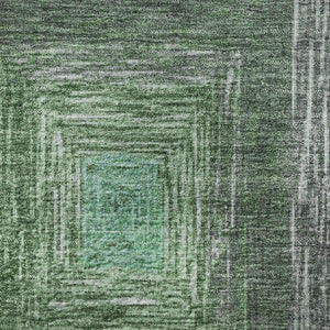 HomeRoots 8' X 10' Teal Mauve Ivory Geometric Area Rug – Washable, UV-Protected, & Ideal for High-Traffic Spaces 709358