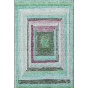 HomeRoots 10' Geometric Teal, Mauve & Ivory Washable Area Rug - UV Protected, Durable, Stylish & Easy Care 709360