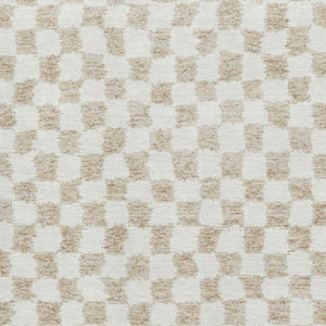 HomeRoots 5' X 8' Beige and Ivory Geometric Area Rug - Washable, Stain Resistant, UV Protection for Family Spaces 709362