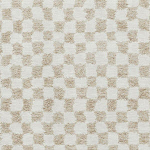 HomeRoots 9' X 12' Stylish Beige & Ivory Geometric Washable Area Rug with UV Protection & Non-Slip Backing 709365