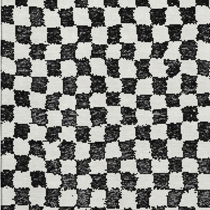 HomeRoots 10' X 14' Black And Ivory Geometric Area Rug – Stylish, Washable, UV-Protected for Modern Homes 709372