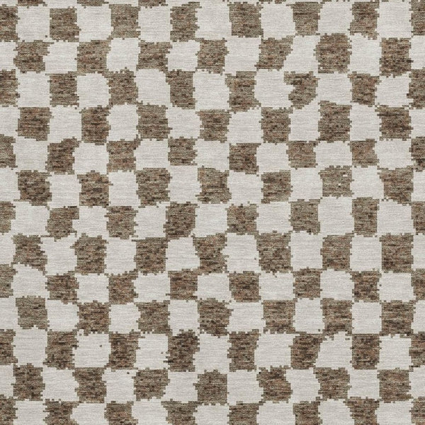 HomeRoots 10' Brown and Ivory Geometric Area Rug - Washable, UV Protected, Durable & Perfect for Families! 709378