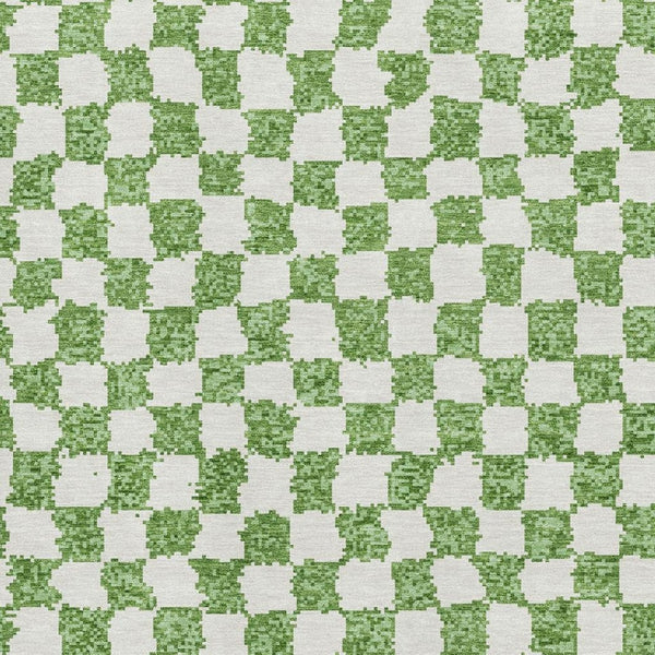 HomeRoots 5' X 8' Green & Ivory Geometric Area Rug - Washable, Durable, UV Protected for Families & Pets 709380