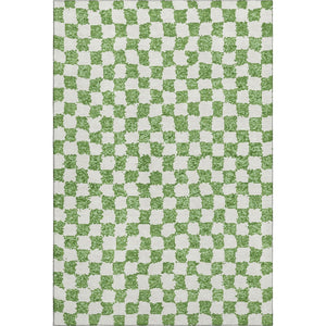 HomeRoots 10' X 14' Stylish Green & Ivory Geometric Washable Area Rug with UV Protection for High-Traffic Spaces 709384