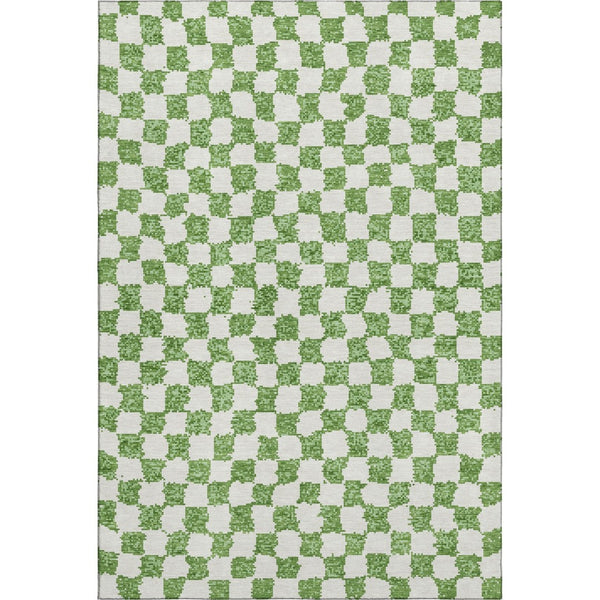 HomeRoots 10' X 14' Stylish Green & Ivory Geometric Washable Area Rug with UV Protection for High-Traffic Spaces 709384