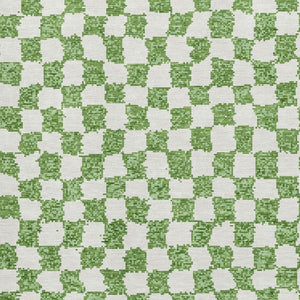 HomeRoots 10' X 14' Stylish Green & Ivory Geometric Washable Area Rug with UV Protection for High-Traffic Spaces 709384