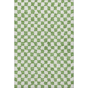 HomeRoots 10' X 14' Stylish Green & Ivory Geometric Washable Area Rug with UV Protection for High-Traffic Spaces 709384