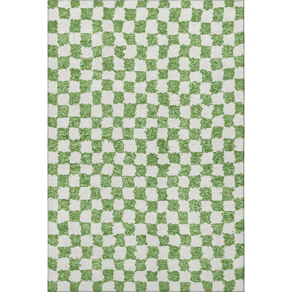 HomeRoots 10' X 14' Stylish Green & Ivory Geometric Washable Area Rug with UV Protection for High-Traffic Spaces 709384