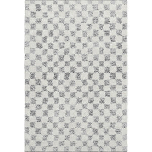 HomeRoots 5' X 8' Gray and Ivory Geometric Area Rug – Stylish, Washable, UV Protected for Modern Homes & Spaces 709386