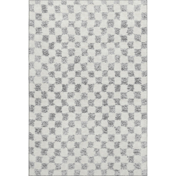 HomeRoots 5' X 8' Gray and Ivory Geometric Area Rug – Stylish, Washable, UV Protected for Modern Homes & Spaces 709386