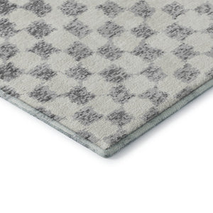 HomeRoots 5' X 8' Gray and Ivory Geometric Area Rug – Stylish, Washable, UV Protected for Modern Homes & Spaces 709386