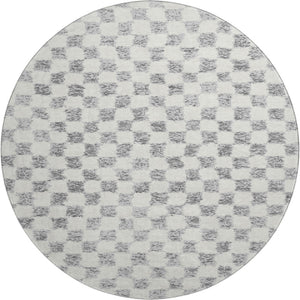 HomeRoots 8' X 10' Gray and Ivory Geometric Washable Area Rug - Stain Resistant with UV Protection for Family Spaces 709388