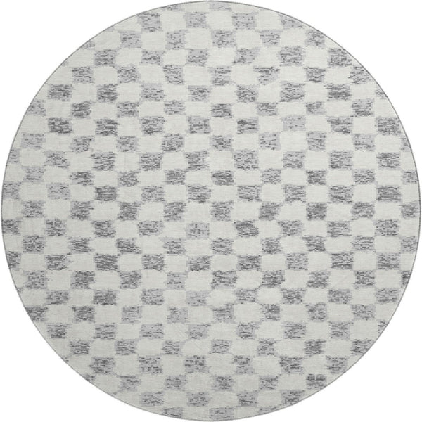 HomeRoots 8' X 10' Gray and Ivory Geometric Washable Area Rug - Stain Resistant with UV Protection for Family Spaces 709388