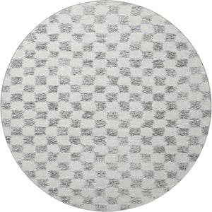 HomeRoots 8' X 10' Gray and Ivory Geometric Washable Area Rug - Stain Resistant with UV Protection for Family Spaces 709388