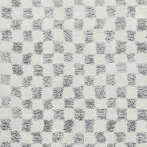 HomeRoots 9' X 12' Gray & Ivory Geometric Area Rug - Washable, UV-Protected, Durable, Modern Design for Homes 709389
