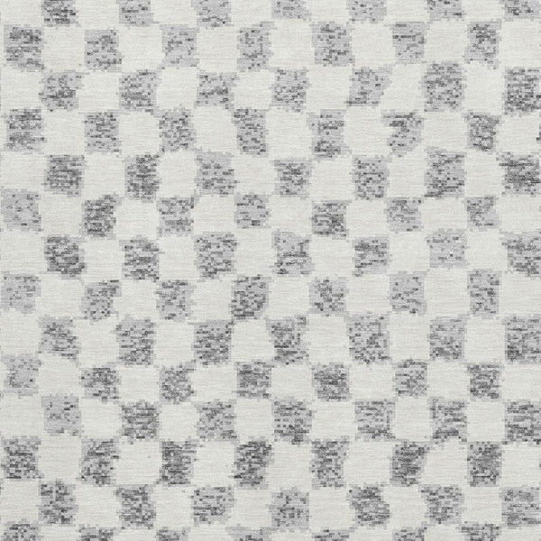HomeRoots 9' X 12' Gray & Ivory Geometric Area Rug - Washable, UV-Protected, Durable, Modern Design for Homes 709389