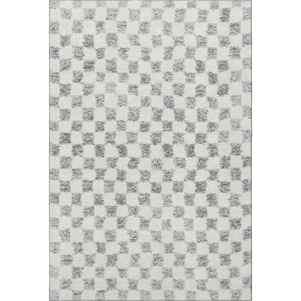 HomeRoots 10' Gray and Ivory Geometric Washable Area Rug - Durable, UV-Protected, Stain-Resistant & Stylish! 709390