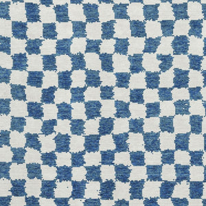 HomeRoots 5' X 8' Stylish Navy Blue & Ivory Geometric Area Rug - Washable, UV Protected, Non-Slip Design! 709392