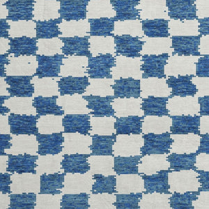 HomeRoots 8' X 10' Navy Blue & Ivory Geometric Washable Rug - UV Protected, Durable & Stylish for Any Room 709394