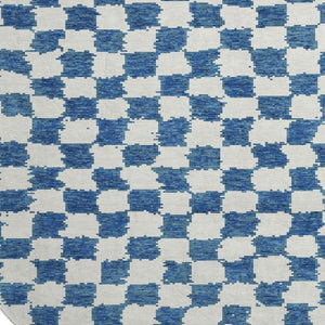 HomeRoots 8' X 10' Navy Blue & Ivory Geometric Washable Rug - UV Protected, Durable & Stylish for Any Room 709394
