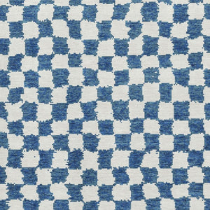 HomeRoots 9' X 12' Navy Blue Ivory Geometric Washable Area Rug - Durable, Stylish, UV Protected for Any Room 709395