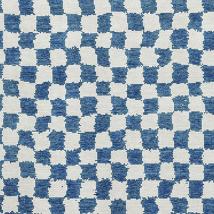 HomeRoots 10' X 14' Navy Blue & Ivory Geometric Area Rug - Washable, UV Protected, Durable for Busy Homes 709396