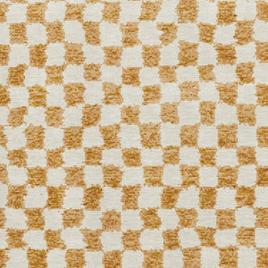 HomeRoots 8' Orange and Ivory Geometric Round Rug - Washable, UV-Protected, Durable for High-Traffic Areas 709399