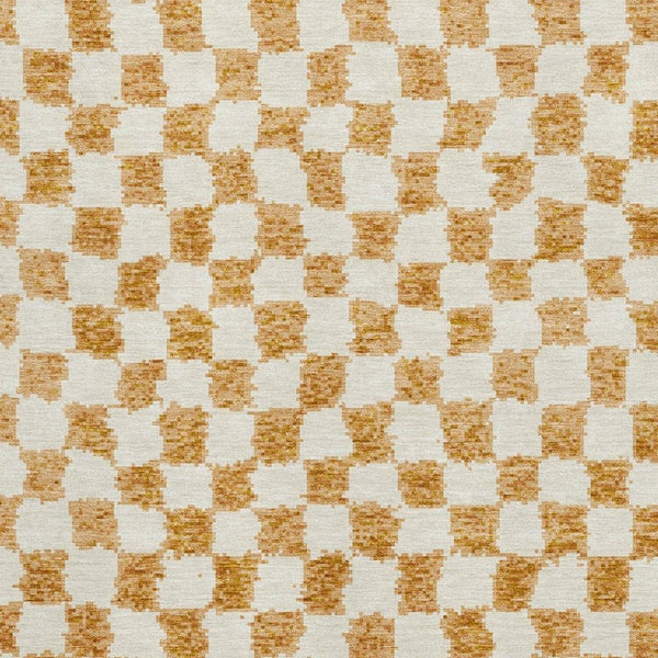 HomeRoots 9' X 12' Orange and Ivory Geometric Washable Area Rug – Stylish, Durable, UV-Protected for Any Room 709401