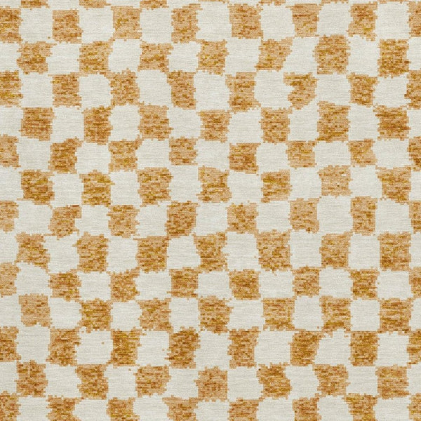 HomeRoots 10' X 14' Orange Geometric Area Rug - Washable, UV Protected, Stain Resistant for High-Traffic Spaces 709402