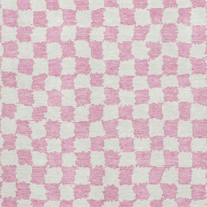 HomeRoots 10' X 14' Pink & Ivory Geometric Washable Area Rug – Durable, Stylish, UV-Protected for High-Traffic Areas 709408