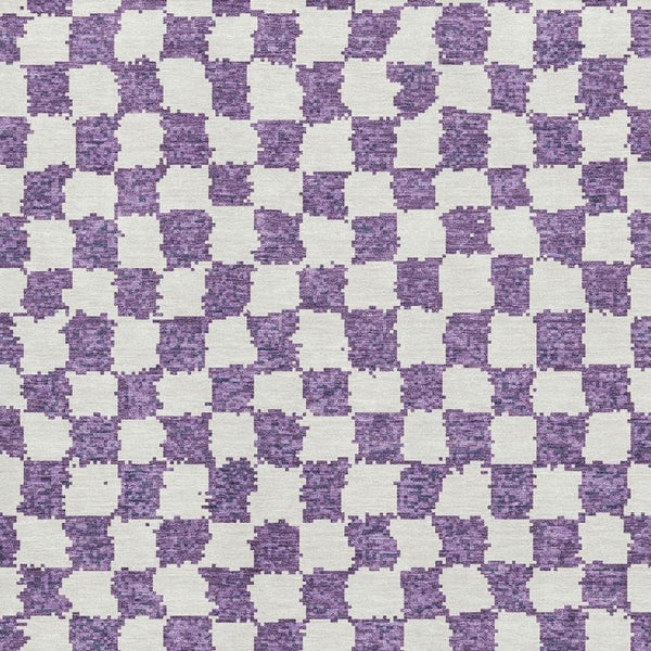 HomeRoots 5' X 8' Purple & Ivory Geometric Area Rug - Machine Washable, UV Protected, Stain Resistant Design 709410