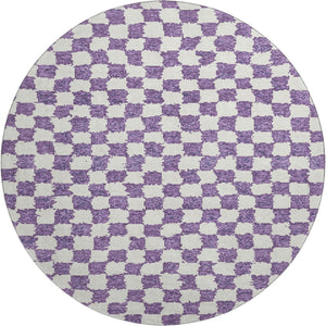 HomeRoots 8' X 10' Purple and Ivory Geometric Area Rug - Washable, Stain-Resistant, UV Protected for Durability 709412