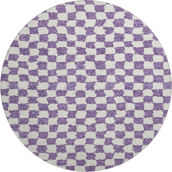 HomeRoots 8' X 10' Purple and Ivory Geometric Area Rug - Washable, Stain-Resistant, UV Protected for Durability 709412